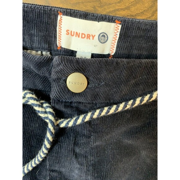 Sundry‎ Trousers Anthropologie Womens Striped Navy Corduroy  Size 30 Pants - Picture 8 of 12